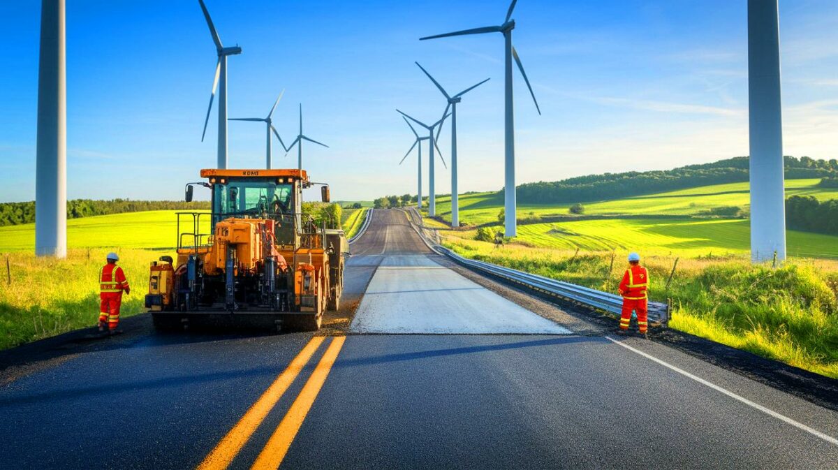 These decommissioned wind turbine blades transformed into asphalt are paving the roads of tomorrow